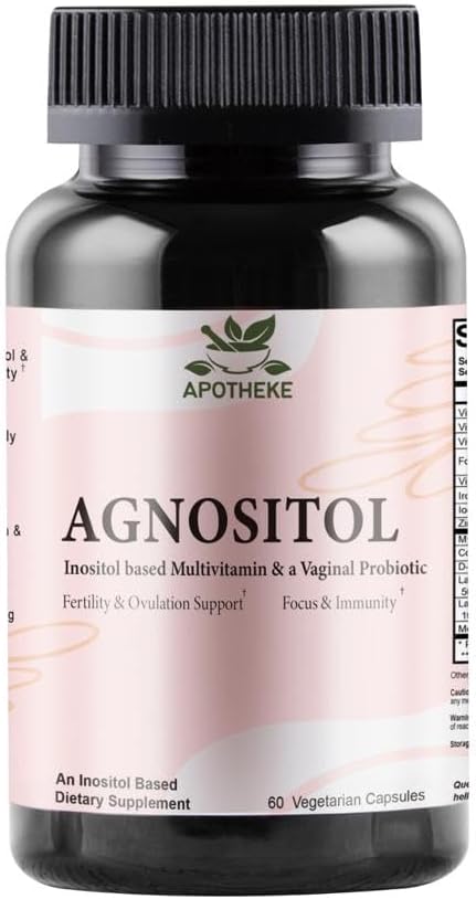 AGNOSITOL | Prenatal Multivitamin | Vaginal Probiotic | Fertility Support | Ovulation Support | PCOS Supplement | Hormone Balance & Vaginal Health | Inositol 40:1, Folate, Vitamin D3, B6/12, & Zinc
